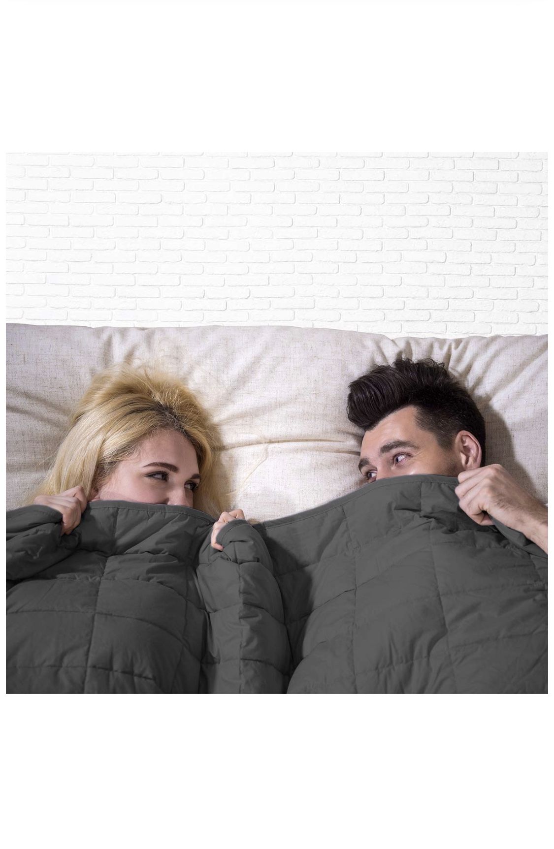 Adults Weighted Blanket (20 lbs,80''x87'',King Size,Dark Gray) 100 Cotton and Glass Beads 2.0