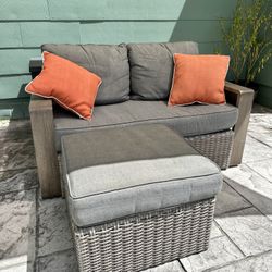 allen + roth Wilmington Woven Outdoor Loveseat