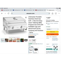 Cuisinart BBQ Grill. W/ propane tank new