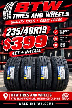 235-40R19 brand new tire set with installation