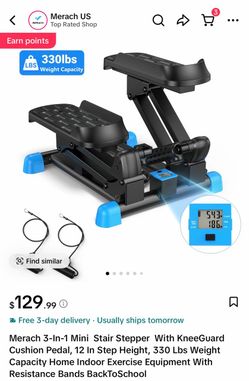Merach 3-in-1 Mini Stair Stepper with Resistance Bands