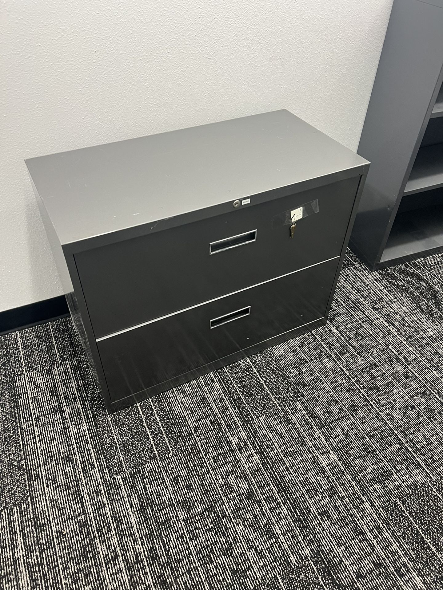 Metal Two Drawer Locking Lateral File Cabinet