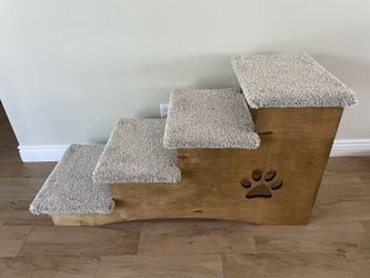 Deep Dog Stairs for Large Dogs – 30” Tall Wooden Pet Steps for High Beds