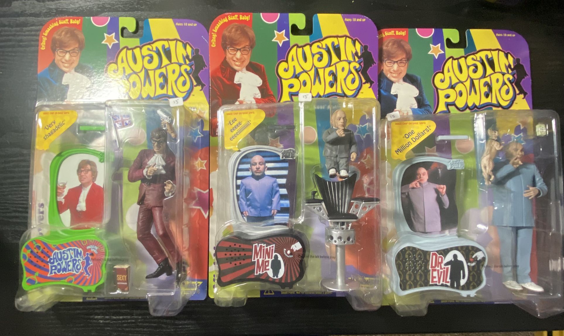 AUSTIN POWERS Figures Set of 3- SEALED McFarlane Toy 1999