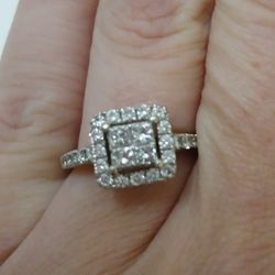 Neil Lane White Gold Diamond Cluster Ring