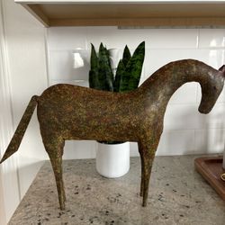 Metal Speckled Horse Statue 