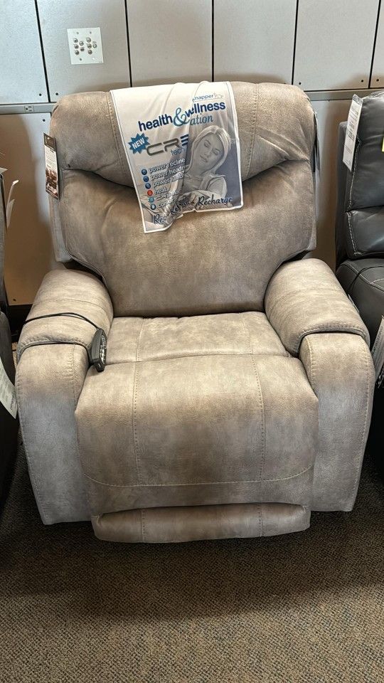 Recharger Power Headrest Power Lay Flat Lumbar Massage and Heat Recliner /P