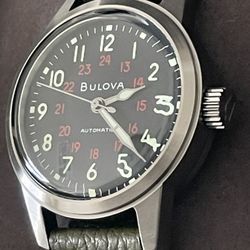 BULOVA AUTOMATIC MILITARY HACK 38mm WATCH “NEW”