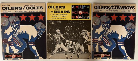 Vintage 1969 Houston Oilers Football Programs
