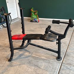 Weight bench with leg developer
