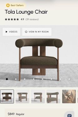 * ROVE CONCEPTS TOLA OVERSIZED LOUNGE CHAIR ESPRESSO ON SATIN WALNUT CUSTOM ORDER *******