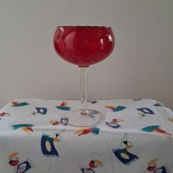 Empoli Red Optic Glass Snifter