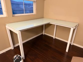 Metal desk with Glass Top
