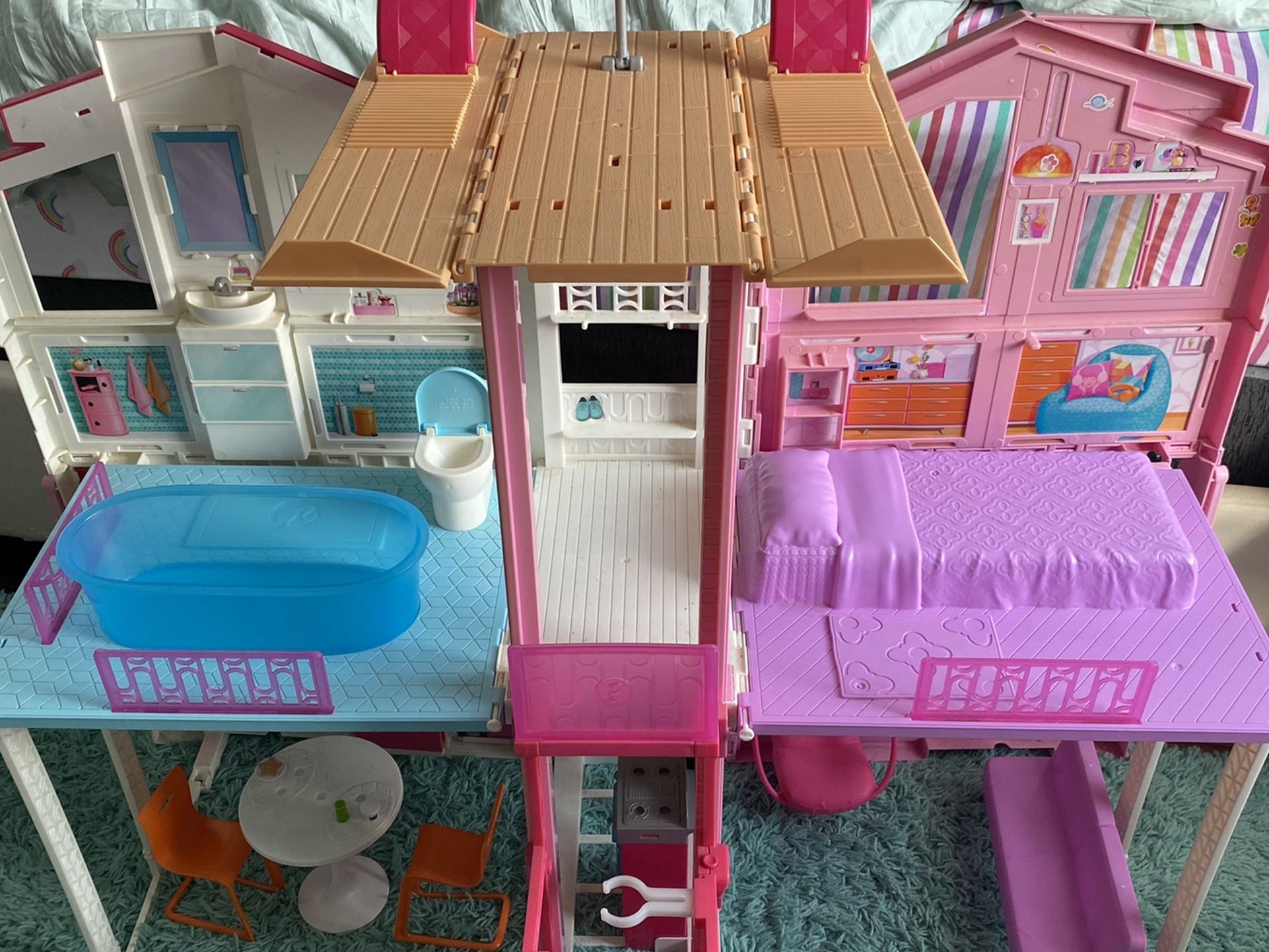 Barbie Dream House With Accessories In Good Condition Ready For Another Little Girl To Play🥰