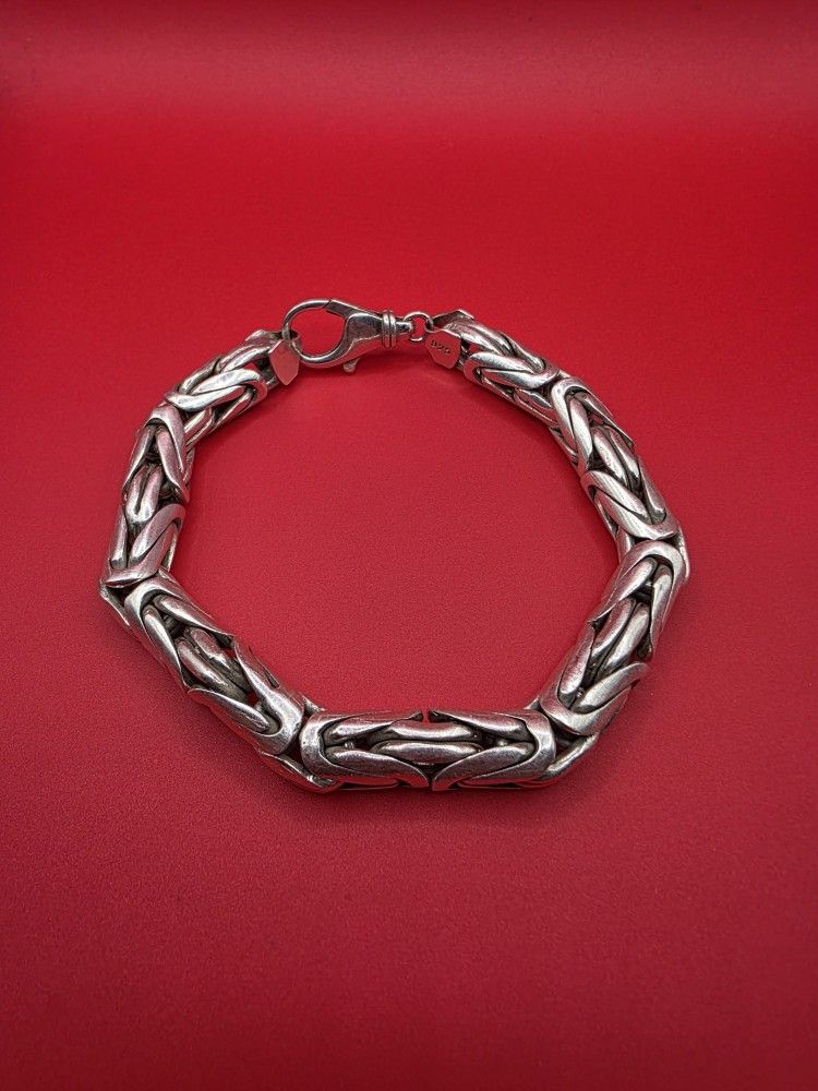 925 Sterling Silver Bali Byzantine Bracelet