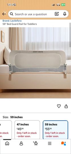 59" Bed Guard Rail for Toddlers