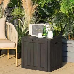 30 Gallon Lockable Resin Deck Box, Waterproof Outdoor Storage Box for Patio Furniture, Garden Tools, Pool Accessories, UV-Resistant Outside Delivery B