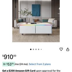 Smart Coffee Table / Fridge With Speaker On Wheels