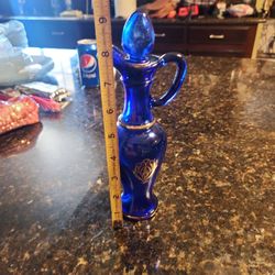Vintage 1960 Avon Cobalt Blue Small Decanter