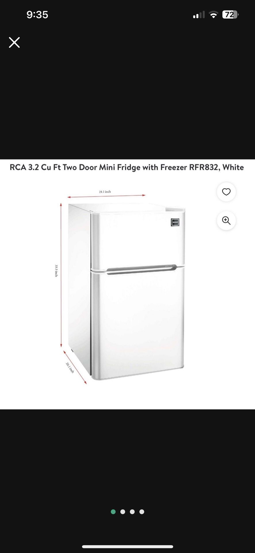 (RCA )3.2 cu. ft.  Mini Fridge With Freezer-New In Box!