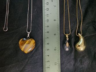 14K Gold 18inch Necklace + Pendants (Adjustable)
