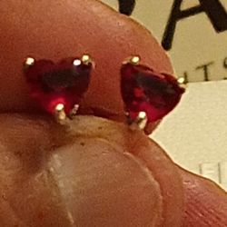 Pandora Authentic Brand New Red Heart Sterling Silver Crystal Stud Earrings 