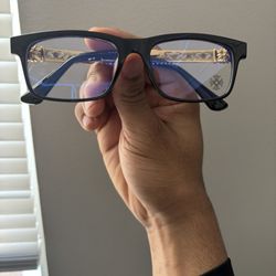 Black/ Gold Chrome Heart Glasses