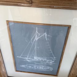 Sail boat sketches Framed Pictures Artwork