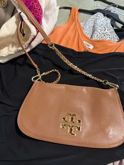 Tory Burch Tan Leather Clutch Bag