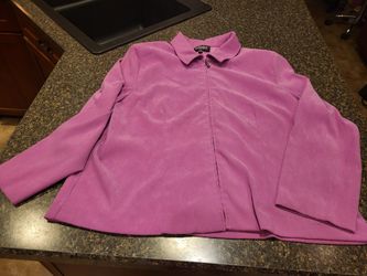 Women 20W (2XL) Briggs mauve zip up long sleeve blouse Lot 76