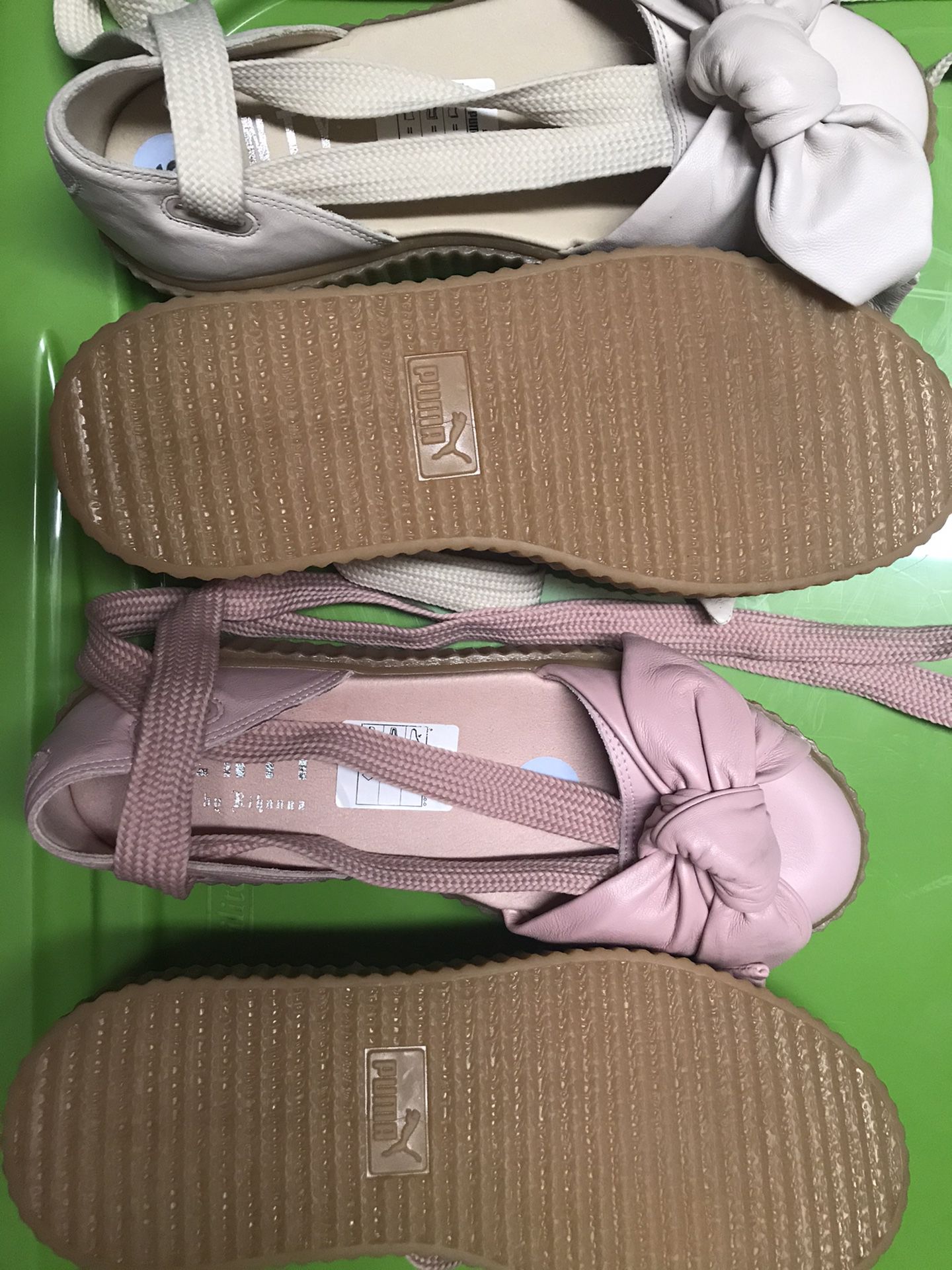 Women’s Puma Fenty leather shoes size 9 new. 2 pairs $40
