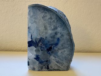 Brazilian Blue Agate Crystal Bookend