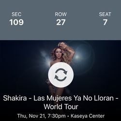 Shakira Tickets (2) KASEYA CENTER Miami, FL Lower level 11/21