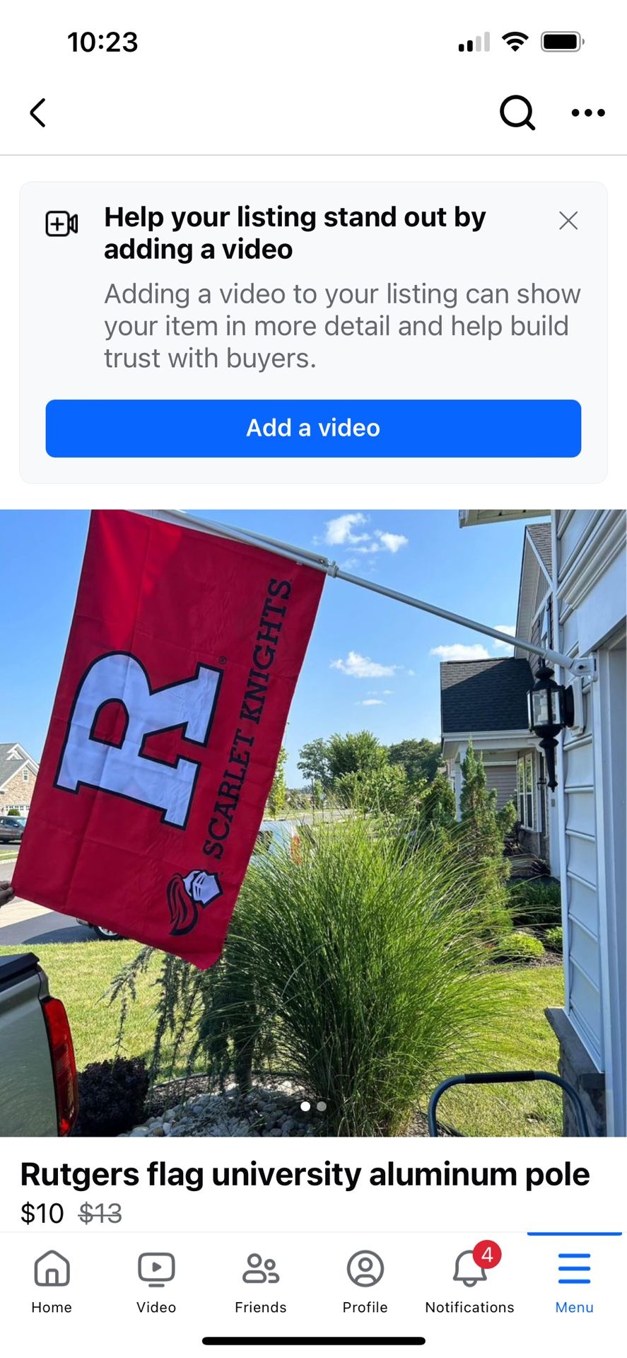 Ruckers flag plus aluminum pole