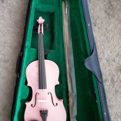 Brand New Maple Wood Violin With An Beautiful Powder Pink Finish 