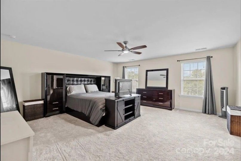 Queen Bed Set with Cabinets, Dresser, Mirror + Eurotop Hotel Plush Mattress and Adjustable Base