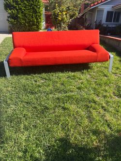 Modern Red Sofa with Metal Frame