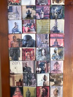 Buddha Themed Decoupage Block Wall Art