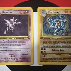 Pokemon Card 1999 Homo 1st Edition Machamp & Haunter 