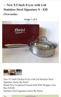 NEW 9.5”Fryer With Lid - Stainless Steel $30