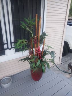 Tropical  Fake  Plant  &  Bamboo  with  Heavy Duty  Vase