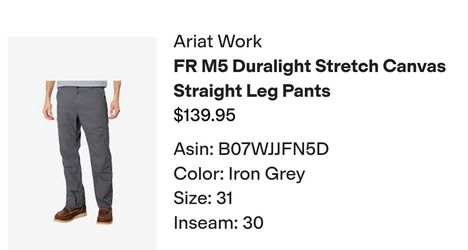 31x30 Mens FR pants