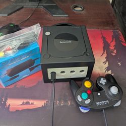 Nintendo GameCube Black DOL-001 w/ OEM Controller + Cords – Tested