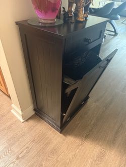 Black Trash Can Cabinet