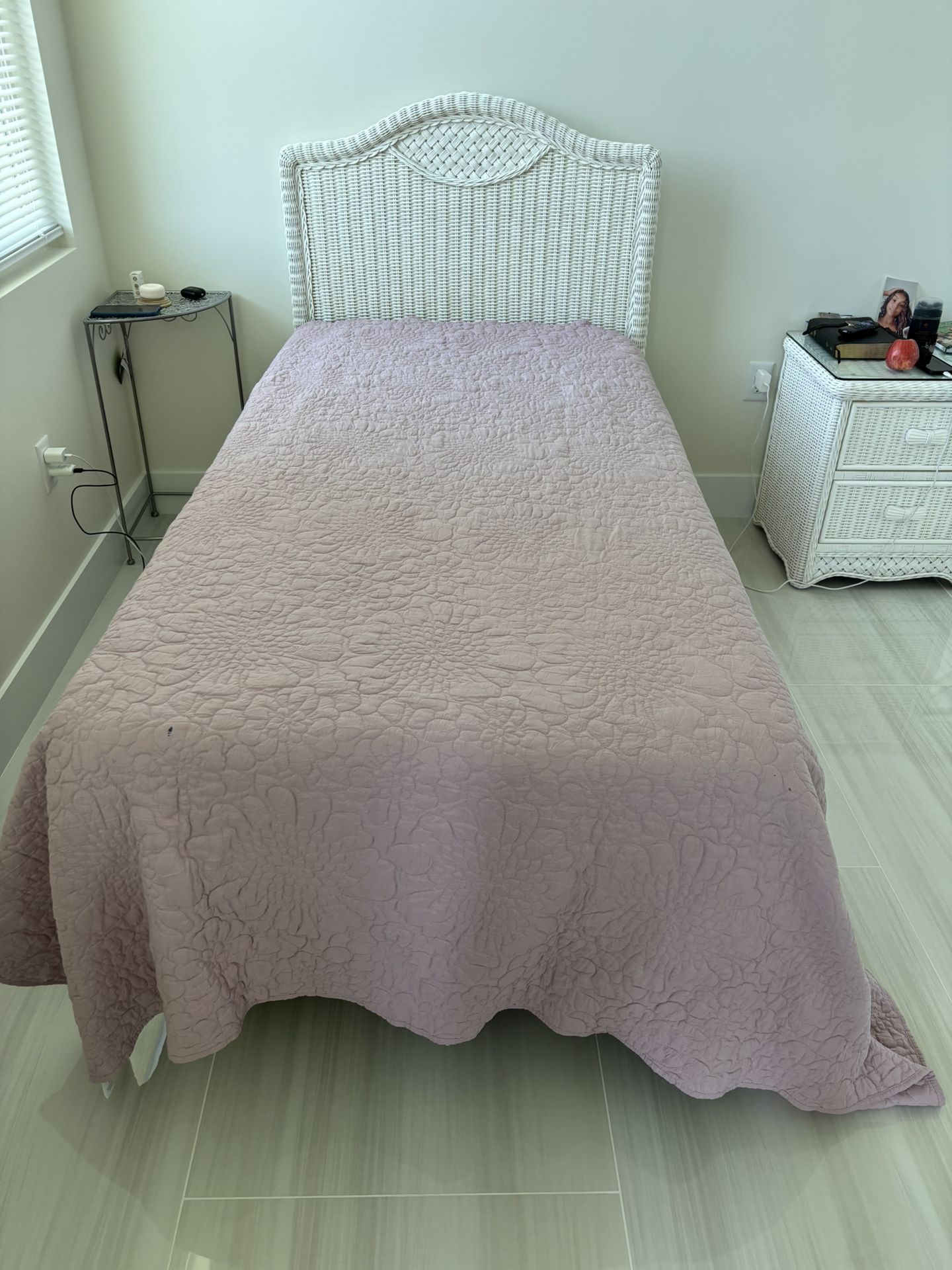 Twin Mattress, Box Spring An Frame Night Stand And Dresser