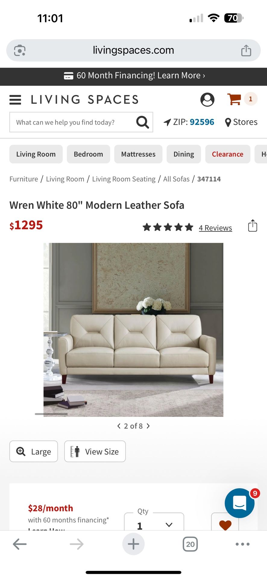 Leather Couch (Brand New with Receipt)