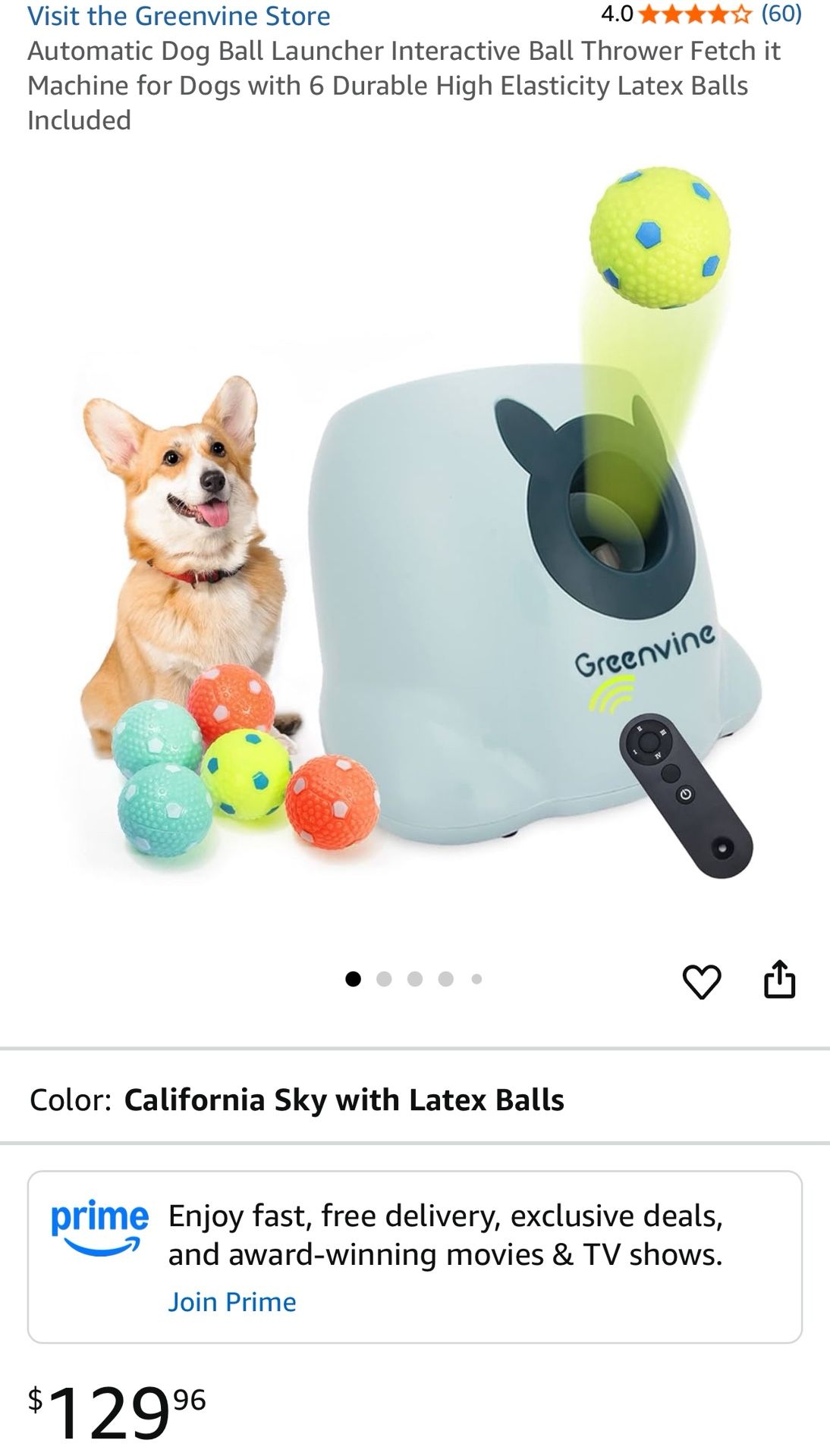 Automatic Dog Ball Launcher Interactive Ball Thrower Fetch it Machine for Dogs with 6 Durable High Elasticity Latex Balls Included