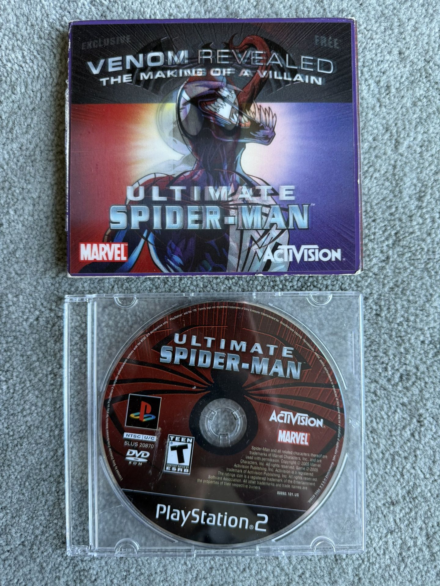 ***NO TRADES!!!*** Ultimate Spider-Man with Venom Revealed DVD (PlayStation 2) ***flawless disks***