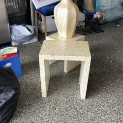 Three Piece Set Two Tables And Vase