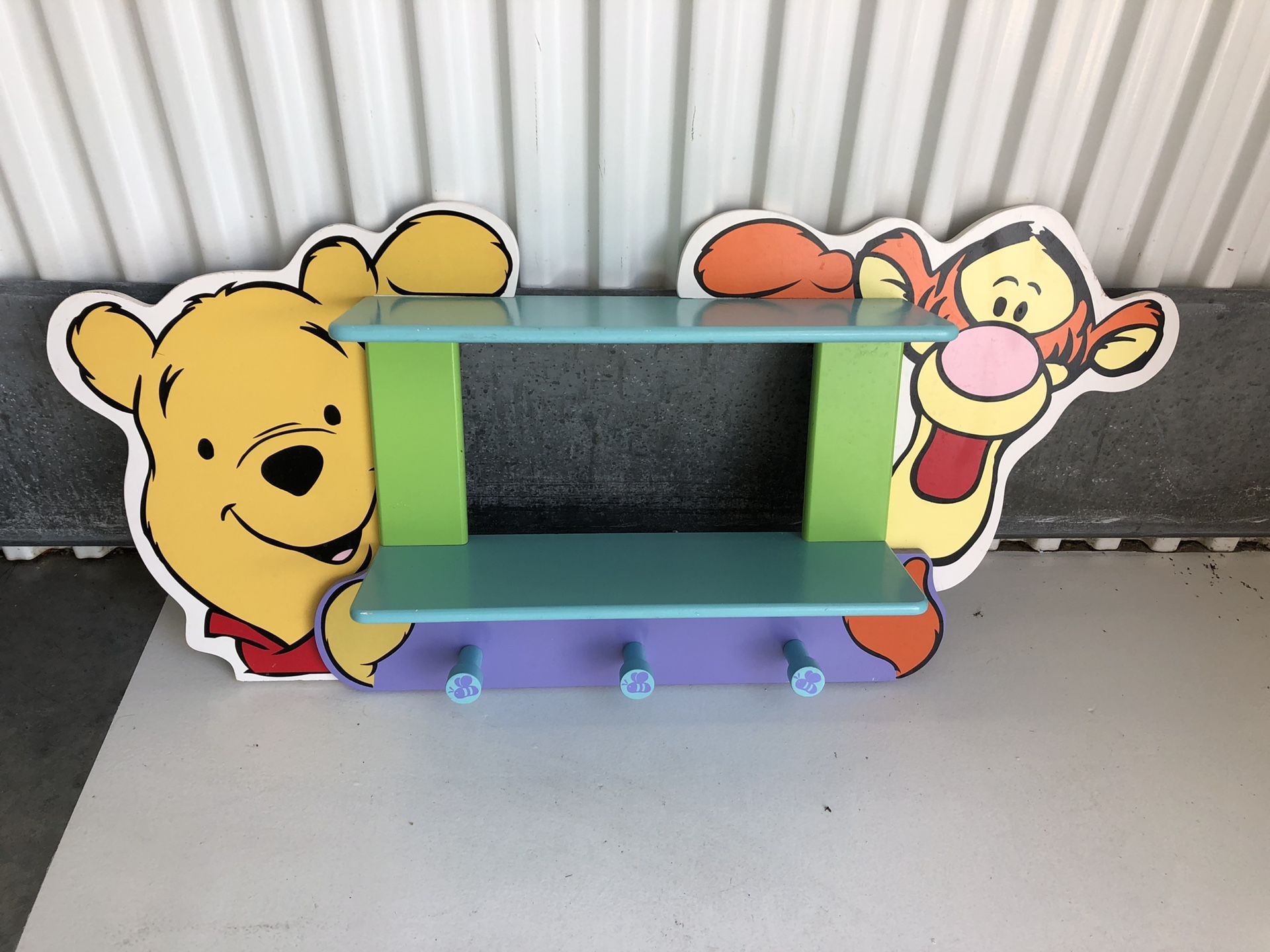 Winnie the Pooh Wall Hung Shelf With Hooks